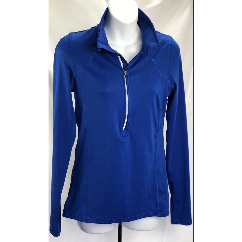Champion jacket XS blue 1/2 Zip Mock Neck w/thumb Holes Workout Yoga ActiveWear